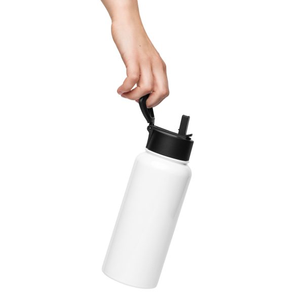 Pushing Positivity & Possibilities Stainless steel water bottle with a straw lid