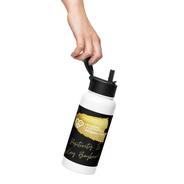 Pushing Positivity & Possibilities Stainless steel water bottle with a straw lid - Image 2