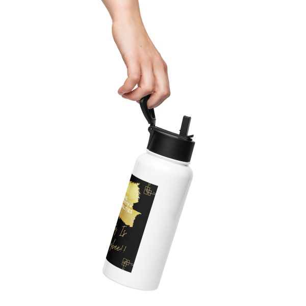 Pushing Positivity & Possibilities Stainless steel water bottle with a straw lid - Image 3