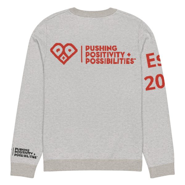 Pushing Positivity & Possibilities Knitted crew neck sweater - Image 3
